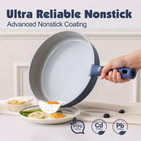 SENSARTE stackable pots and pans ready for compact RV or apartment storage.