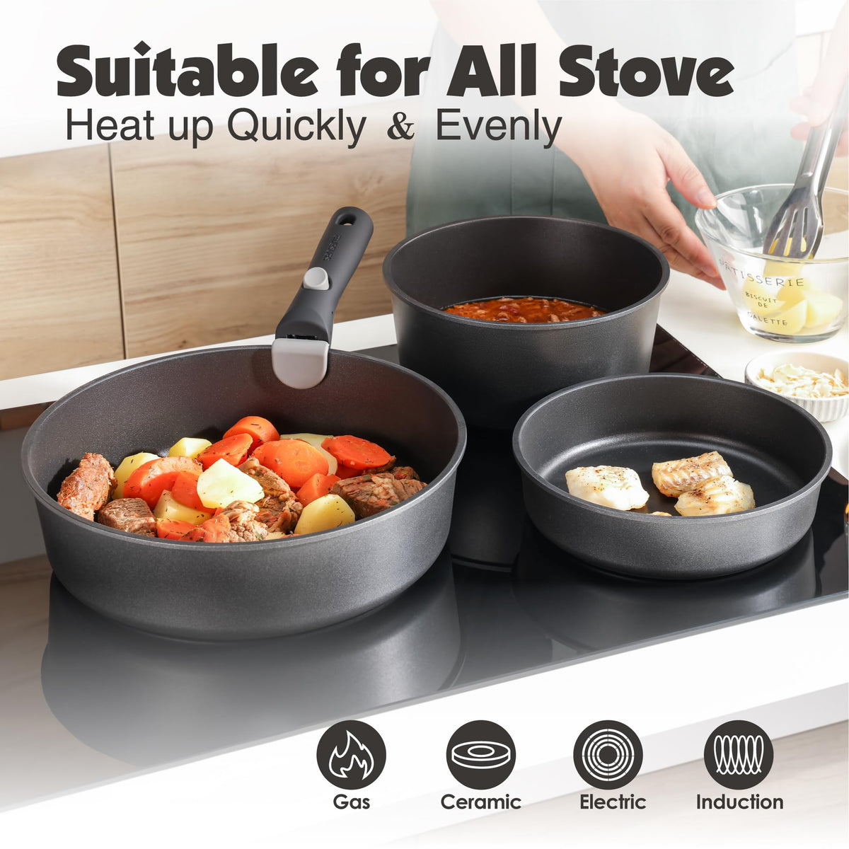 SENSARTE stackable storage solution keeping RV kitchen organized