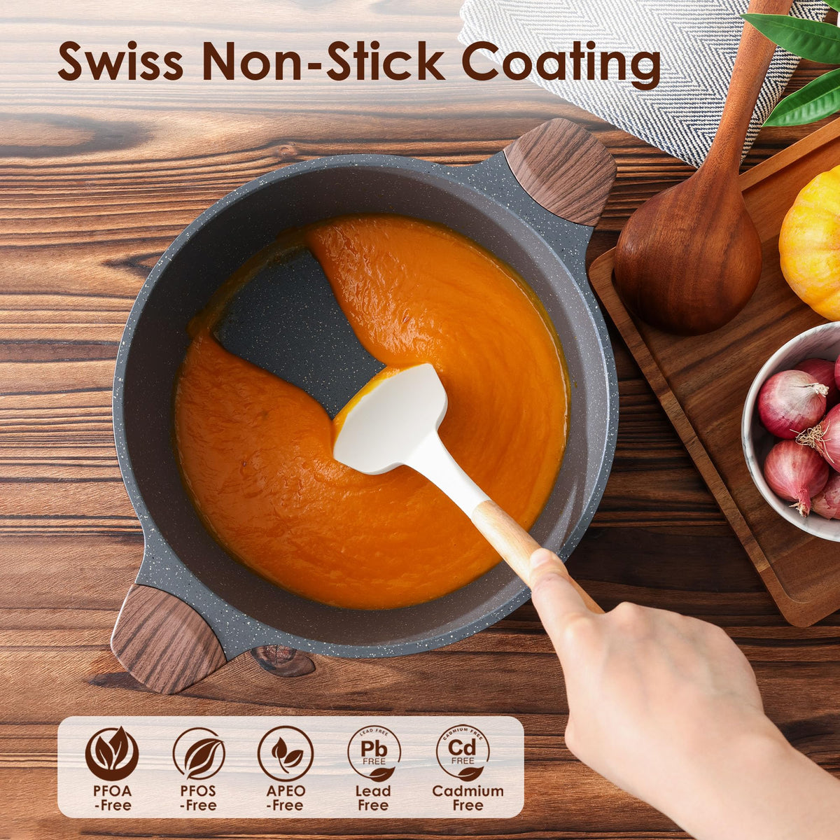 SENSARTE stock pot on induction range provides even heating and stability