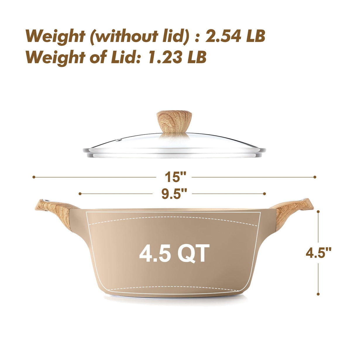 SENSARTE stock pot on stove demonstrates even heat distribution for soups.