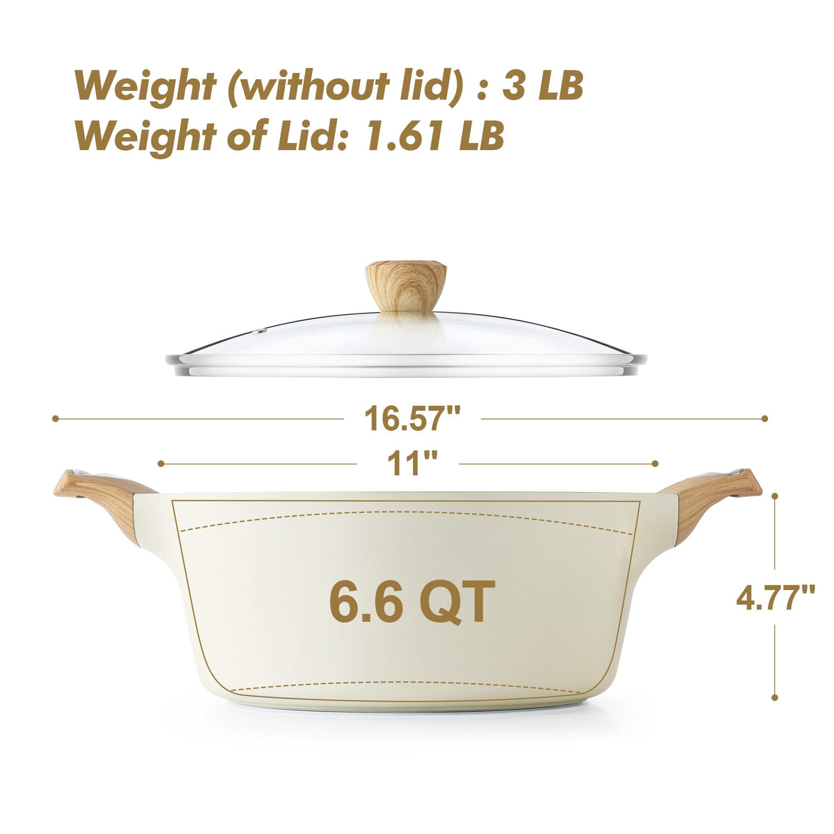 SENSARTE explosion-proof glass lid provides visibility during simmering