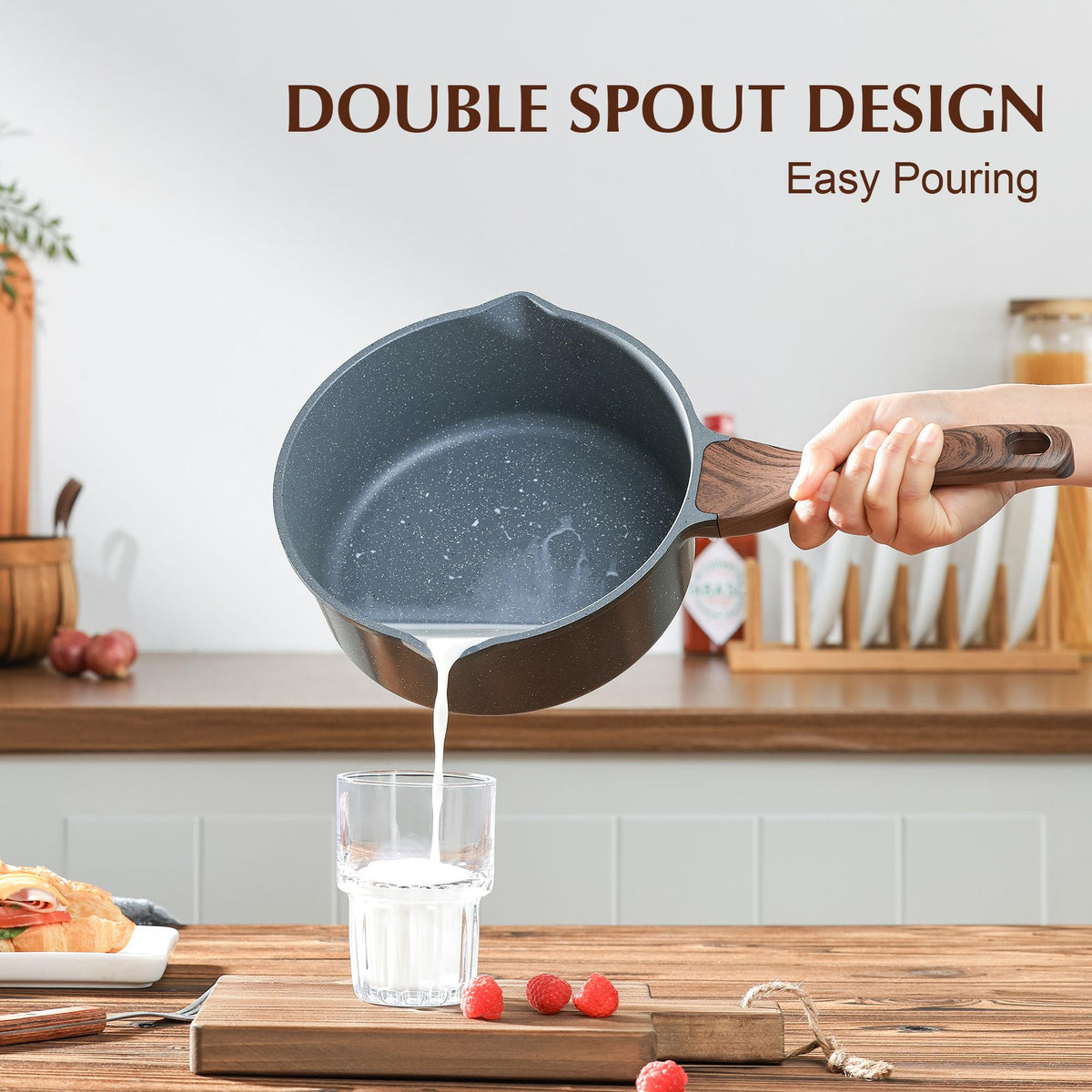 SENSARTE 3qt pan with Swiss granite nonstick coating for healthier cooking