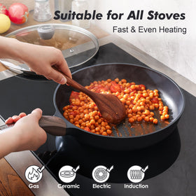 SENSARTE tempered glass lid lets you monitor cooking without splashes.