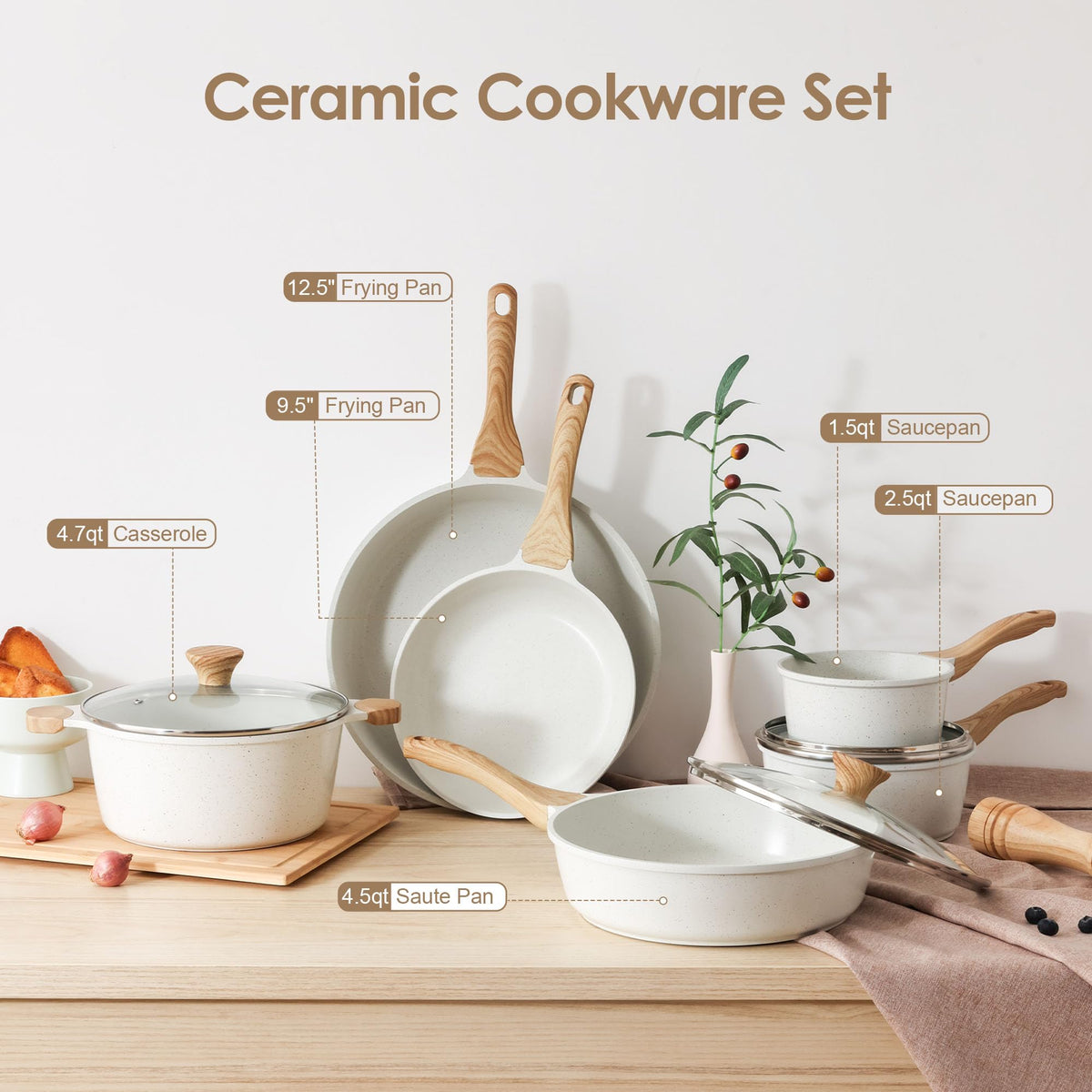 SENSARTE tempered glass lid lets you monitor progress without lifting steam.