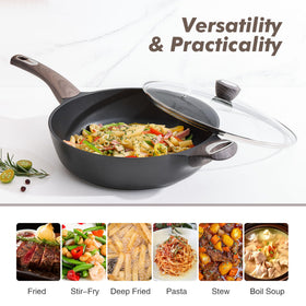 Sensarte tempered glass lid provides clear visibility and splash protection.