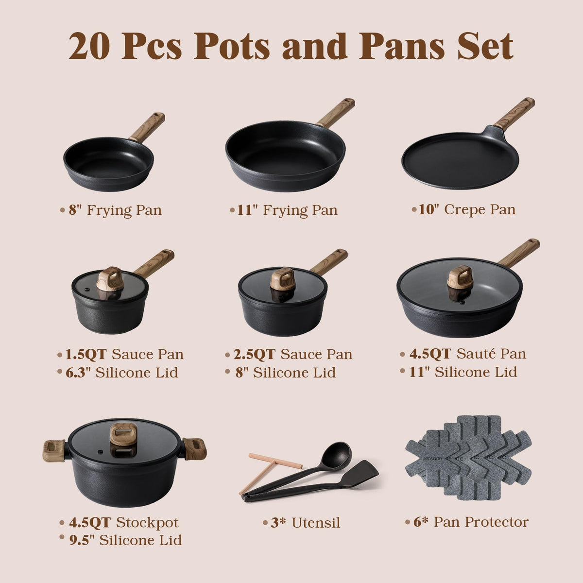 SENSARTE titanium nonstick coating on a frying pan for safer low-oil searing.