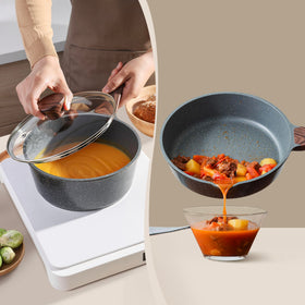 SENSARTE included utensils and pan protectors for easy storage