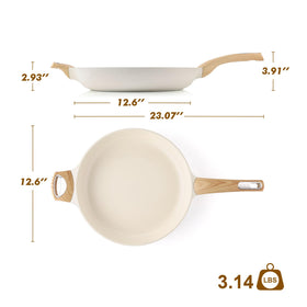 SENSARTE wide cooking surface supports searing vegetables and eggs with less oil.