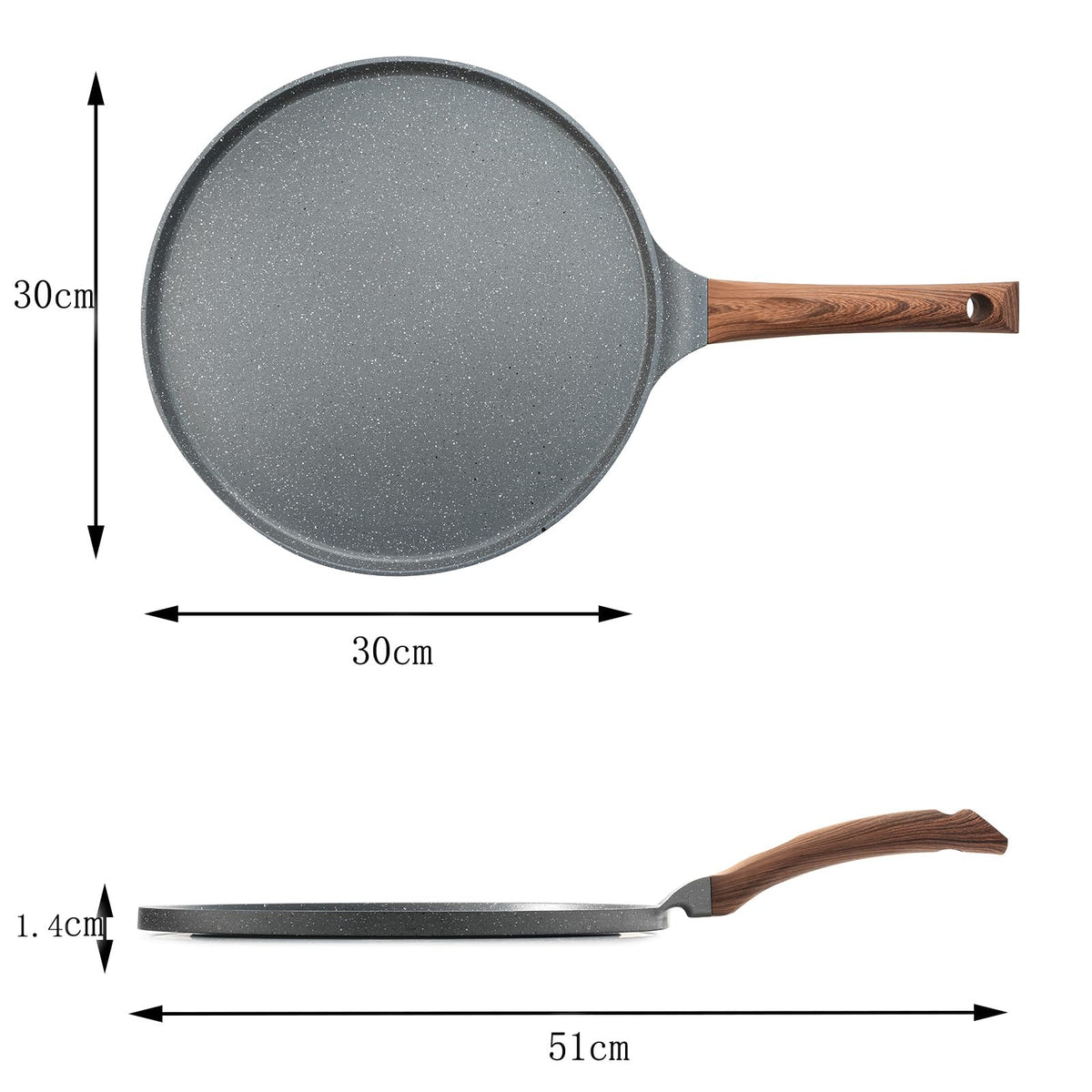 SENSARTE wooden spreader included for even dough spread.