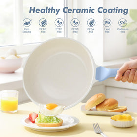 SENSARTE pan handle with woodgrain design, heat-resistant and comfortable grip