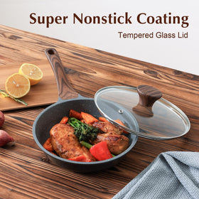 SENSARTE wooden grain handle pan stays cool during cooking