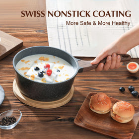 SENSARTE woodgrain handle stays cool during stovetop cooking