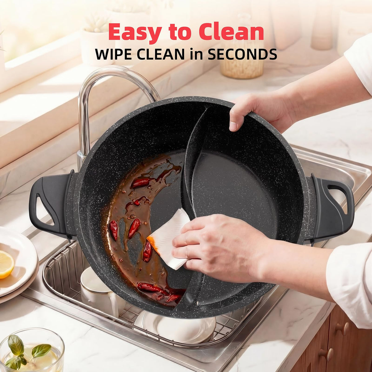 SENSCHEF TWIN 4ft cord provides flexible tabletop placement and easier setup