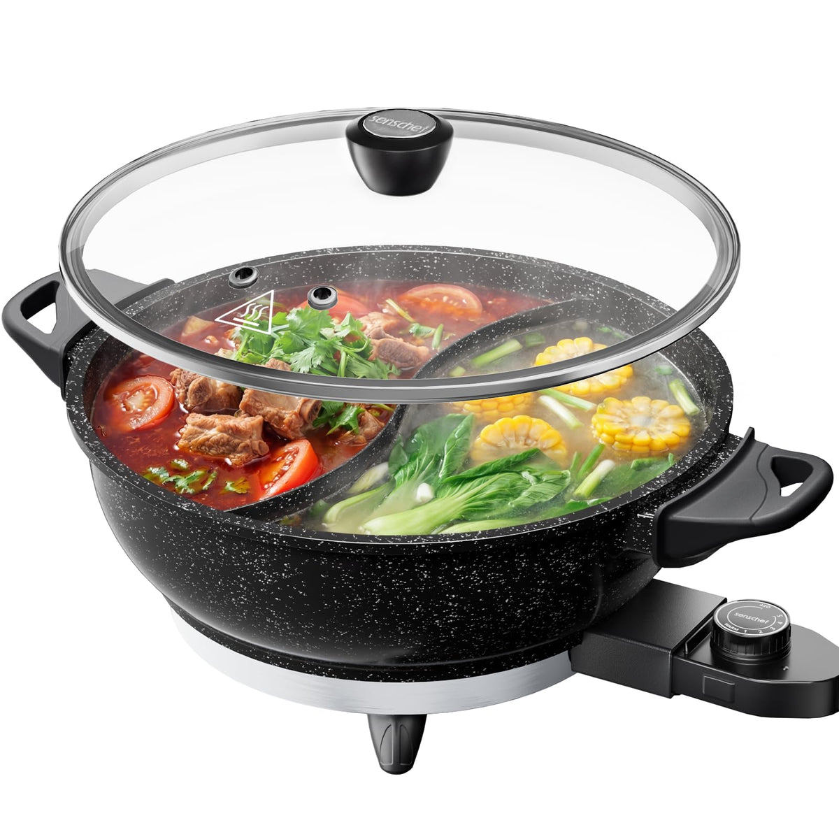 SENSCHEF TWIN hot pot on counter showcasing compact design and even heating