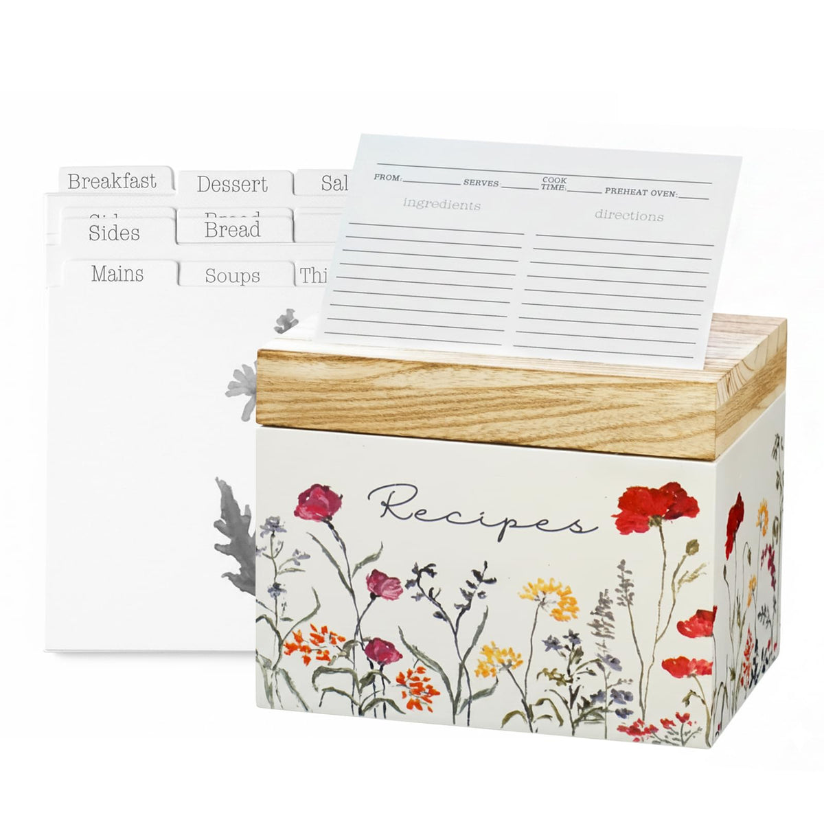 SENSORY4U Wildflower Recipe Box cover showcases design while organizing recipes