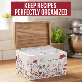 Built-in lid slot holding a recipe at the perfect angle for cooking