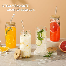 SENTVEND glass straw close-up highlighting clear, reusable sipping option.
