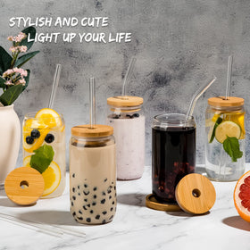 SENTVEND glass straws closeup, reusable and clear for every beverage
