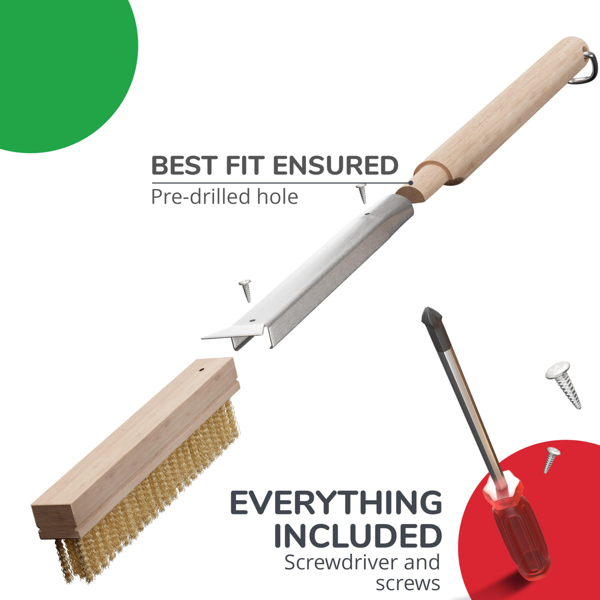 Senwosa stainless steel bristles resist heat while scrubbing baked-on crust.