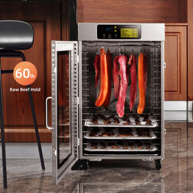 Septree 18-tray interior displaying spacious drying area for jerky, fruit, and herbs