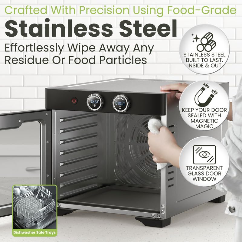 Septree stainless steel trays are dishwasher-safe for easy cleanup.