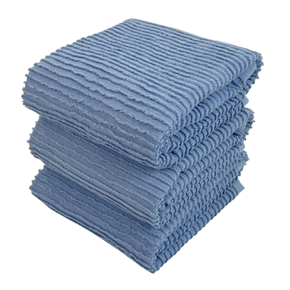 Serafina Home chambray towel oversized 18x28 for dishes and hands.