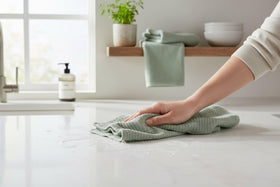 Serafina Home 100% cotton towel close-up showing soft, absorbent weave.
