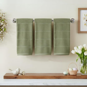 Serafina Home dark sage towels close-up shows soft, absorbent weave.