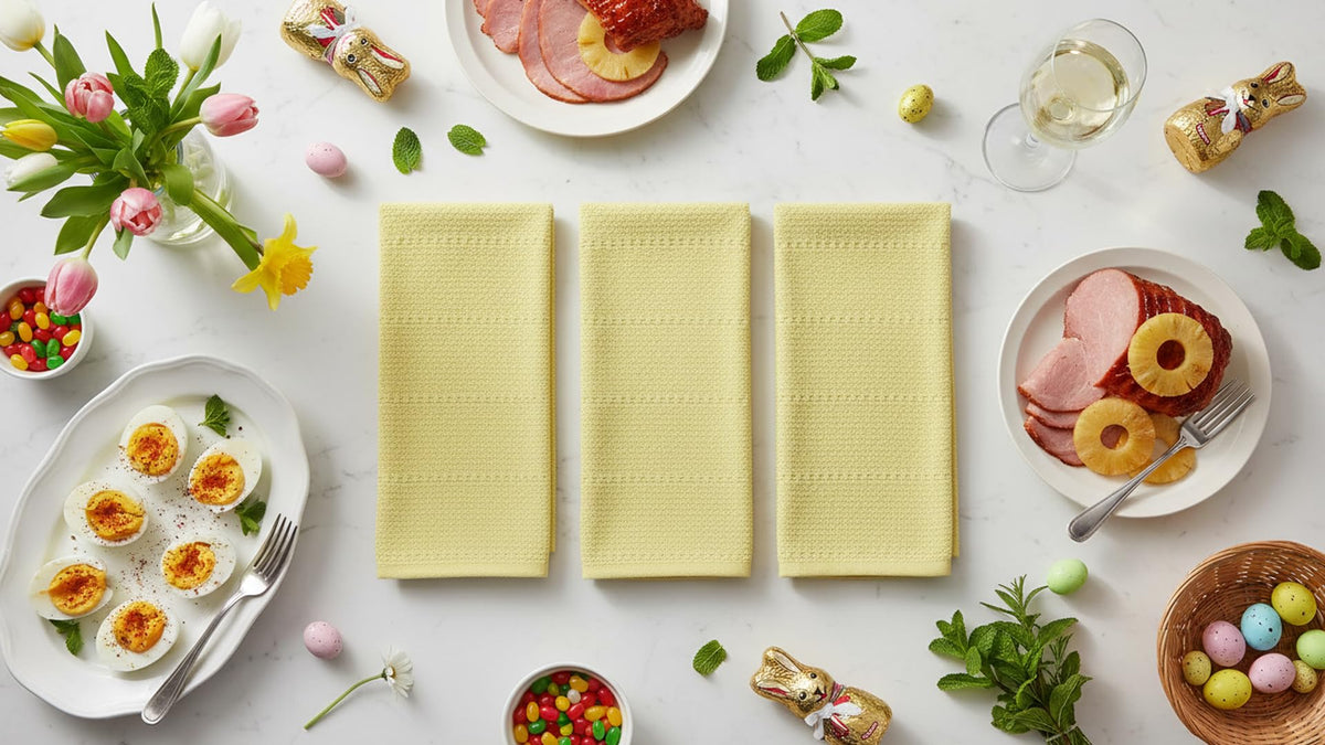 Eco friendly cotton towels by Serafina Home reduce paper towel use