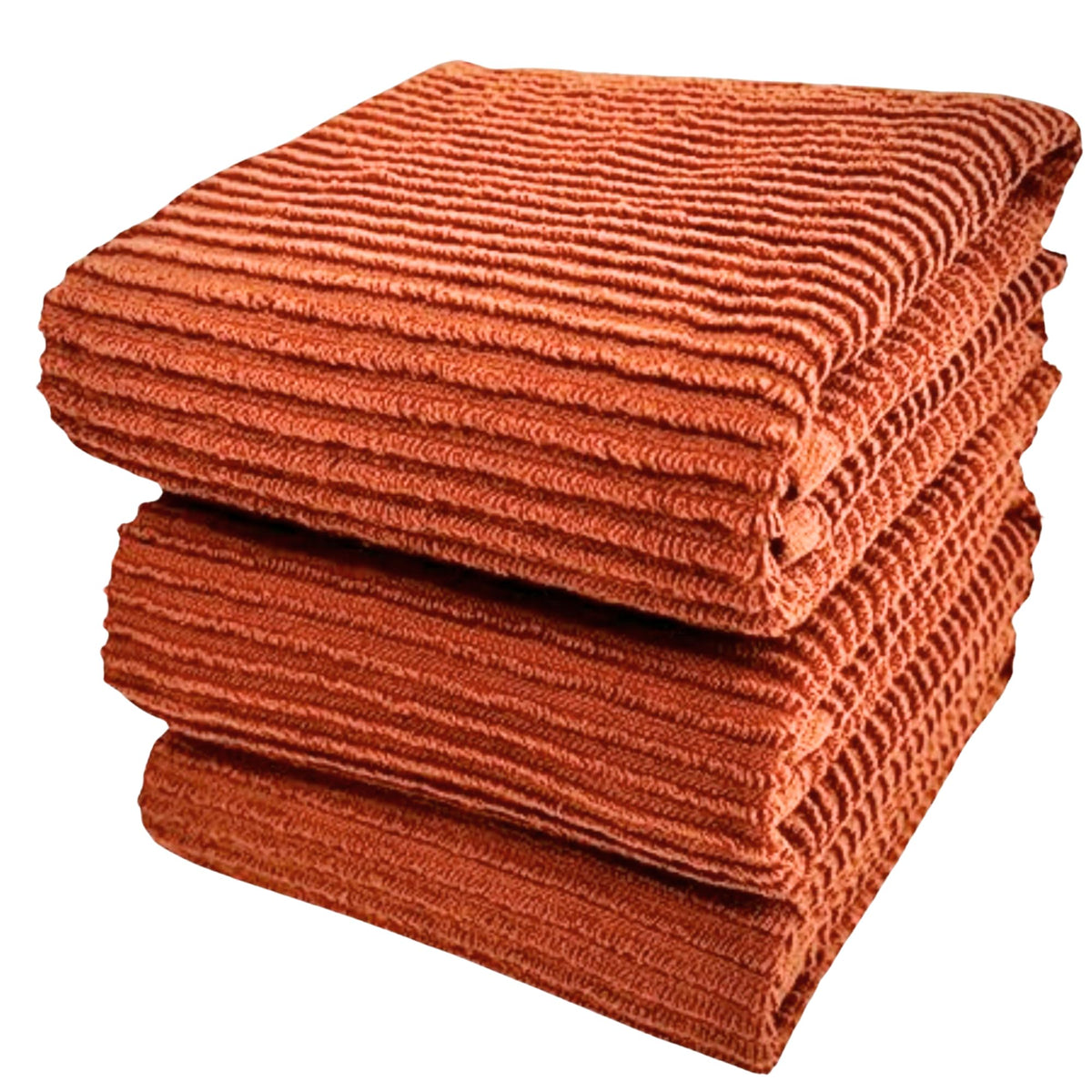 Serafina Home burnt-orange dish towels front view for quick kitchen drying
