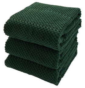 Serafina Home textured dark green towel close-up showing soft cotton and absorbency