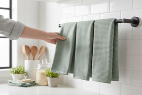 Serafina Home 18x28 towel close-up showing plush cotton weave and absorbency.