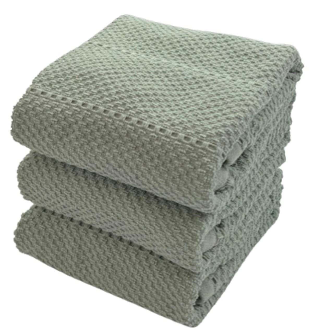 Serafina Home sage green towels laid flat show soft absorbent weave