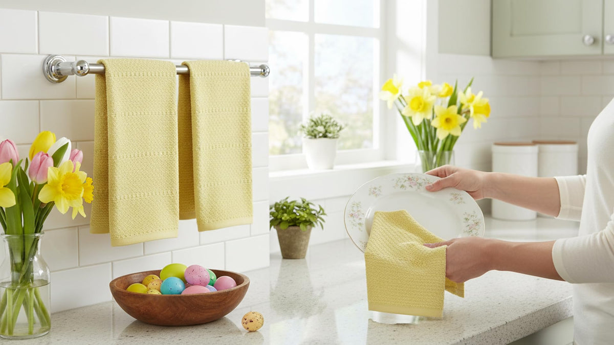 Three pack of soft absorbent kitchen towels from Serafina Home