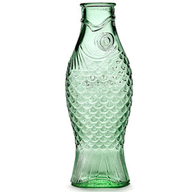 Serax glass water pitcher in green by Paola Navone, ideal for serving water