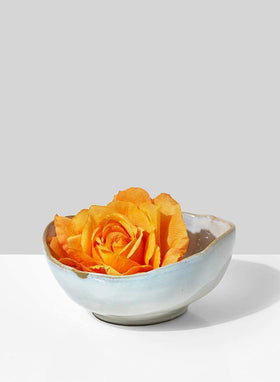 Serene Spaces Living glazed ceramic bowl on shelf adds vintage-modern charm