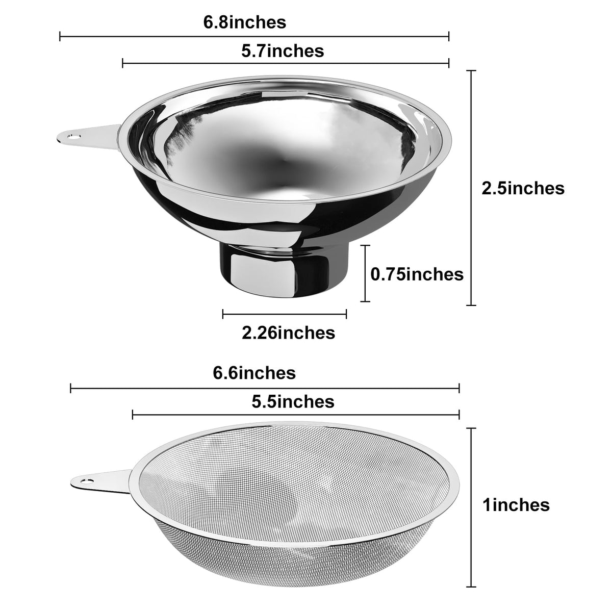Serinar stainless-filter funnel focus for clean pours and easy cleanup.