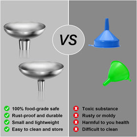 Serinar funnel for kitchen use with spices and oils in jars