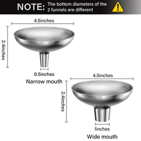 Serinar stainless steel funnel small mouth 0-5in for liquids