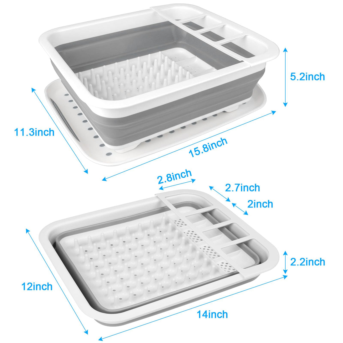 Seropy dish rack with drainboard offers compact storage and quick setup