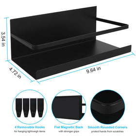 Seropy matte black spice rack demonstrates durable metal finish.