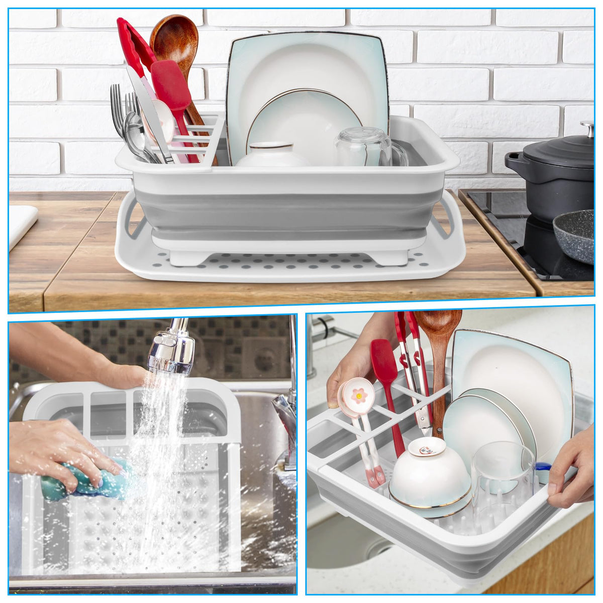Seropy raised-bottom rack prevents water pooling on counters