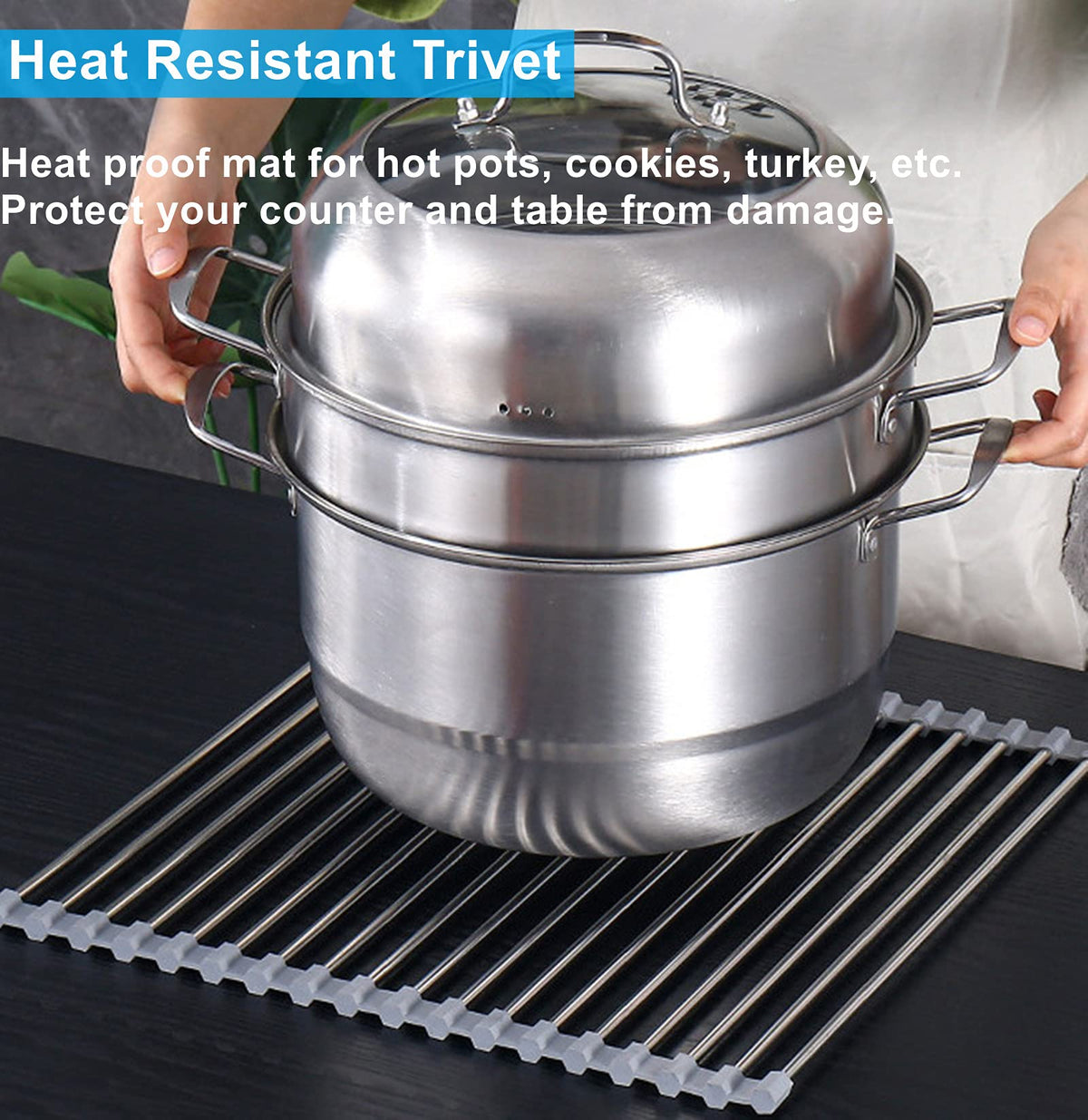 Seropy over-sink rack is heat resistant up to 400°F for cookware.