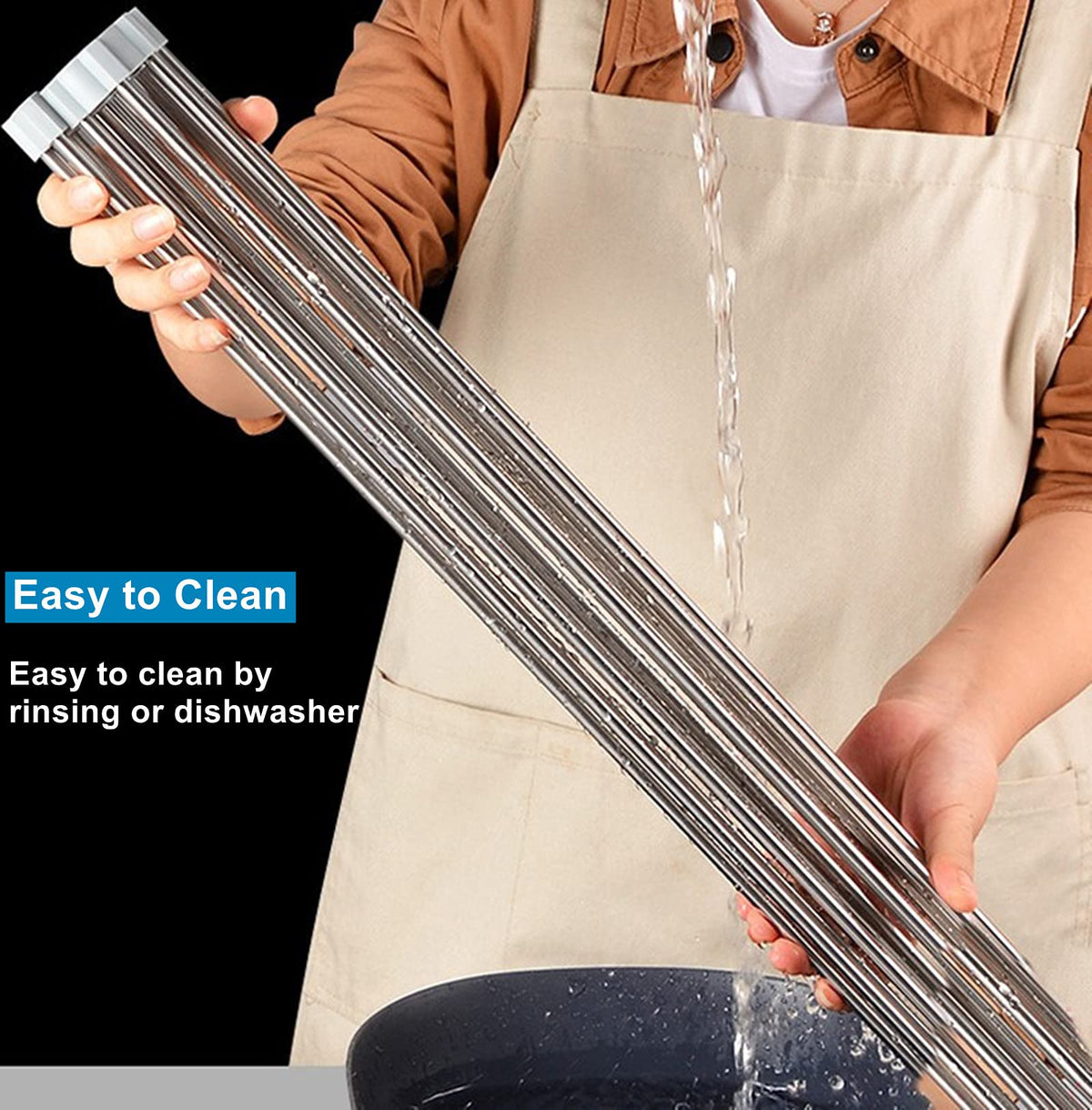 Seropy roll-up rack fits many sink styles for versatile use.