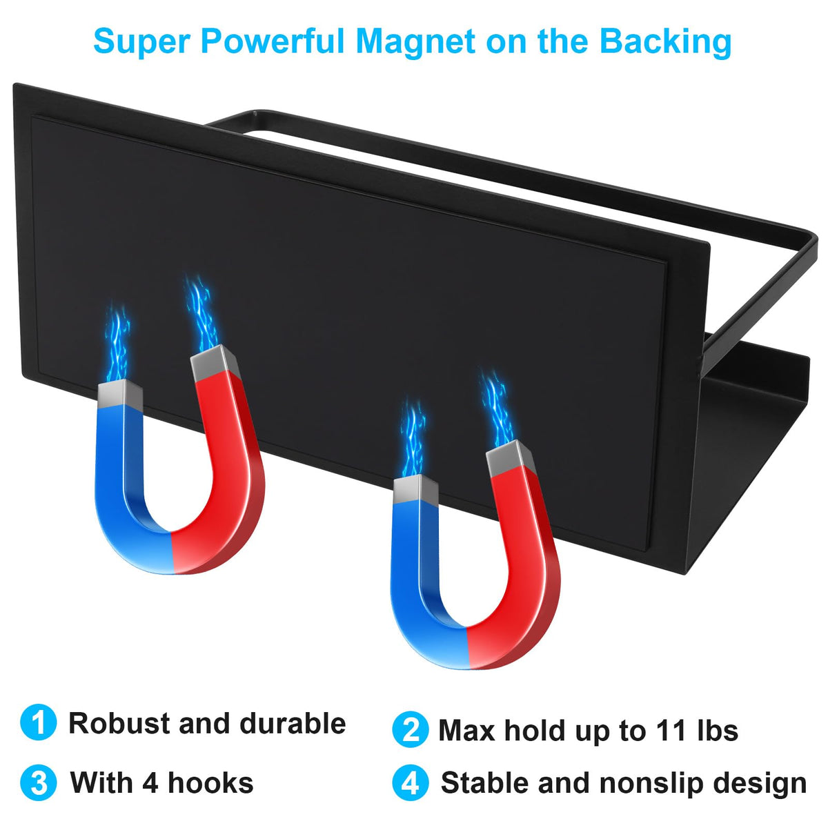 Seropy spice rack with side hooks adds convenient storage.