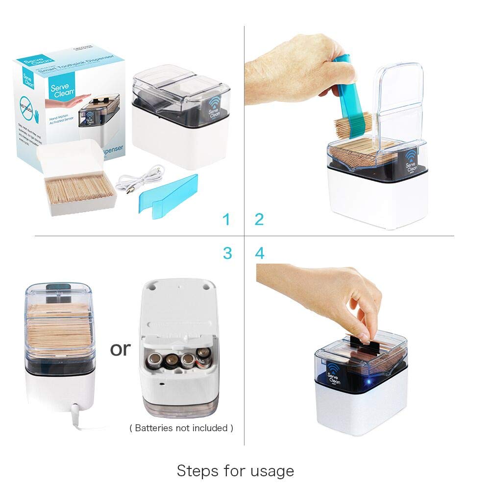 Serve Clean brand white birch toothpicks starter pack ready to use