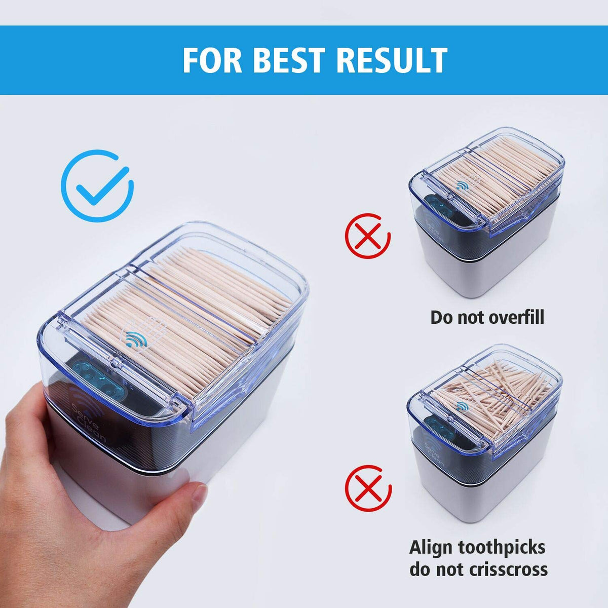 Serve Clean tong attachment aids safe loading from toothpick cartons
