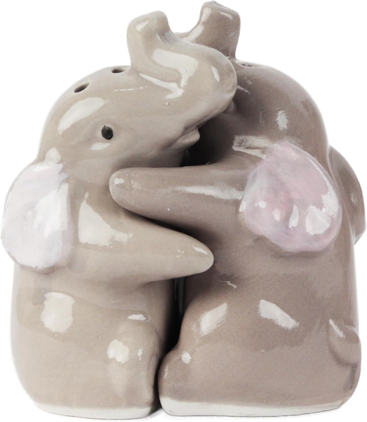 Servette Home Hugging Elephants salt shaker for playful kitchen seasoning.
