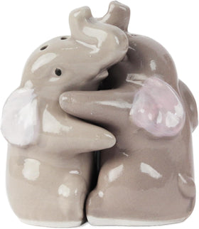 Servette Home Hugging Elephants salt shaker for playful kitchen seasoning.