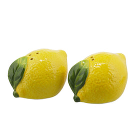 Servette Home lemon salt and pepper shakers set on table for quick everyday seasoning.